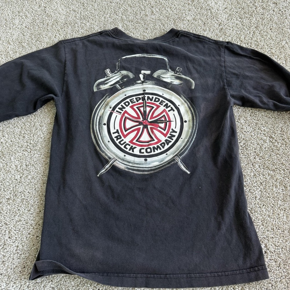 Y2K Independent Truck Co Thrasher Shirt Mens Small Black Long Sleeve Graphic Tee